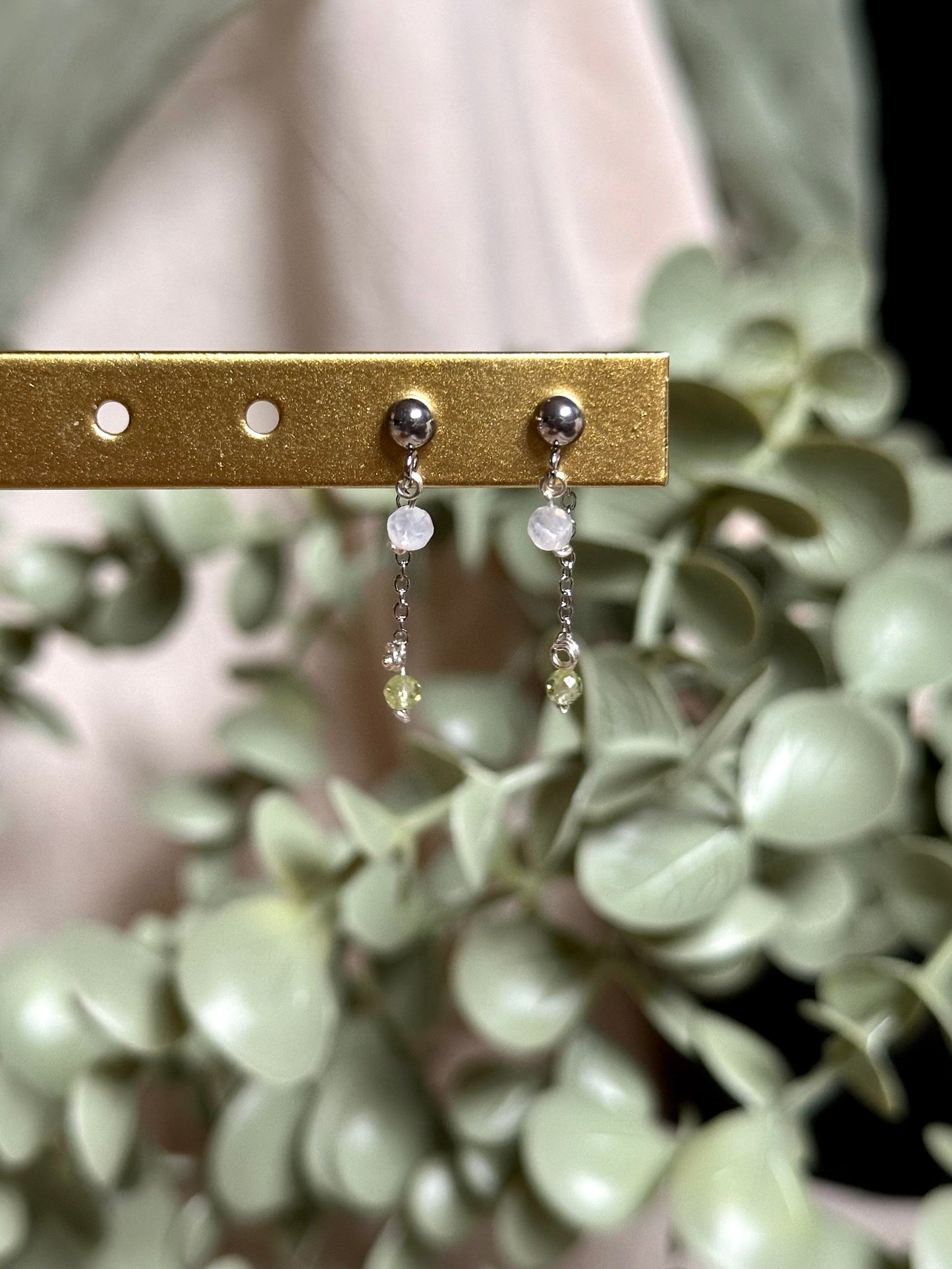 Chalcedony & Peridot Earrings