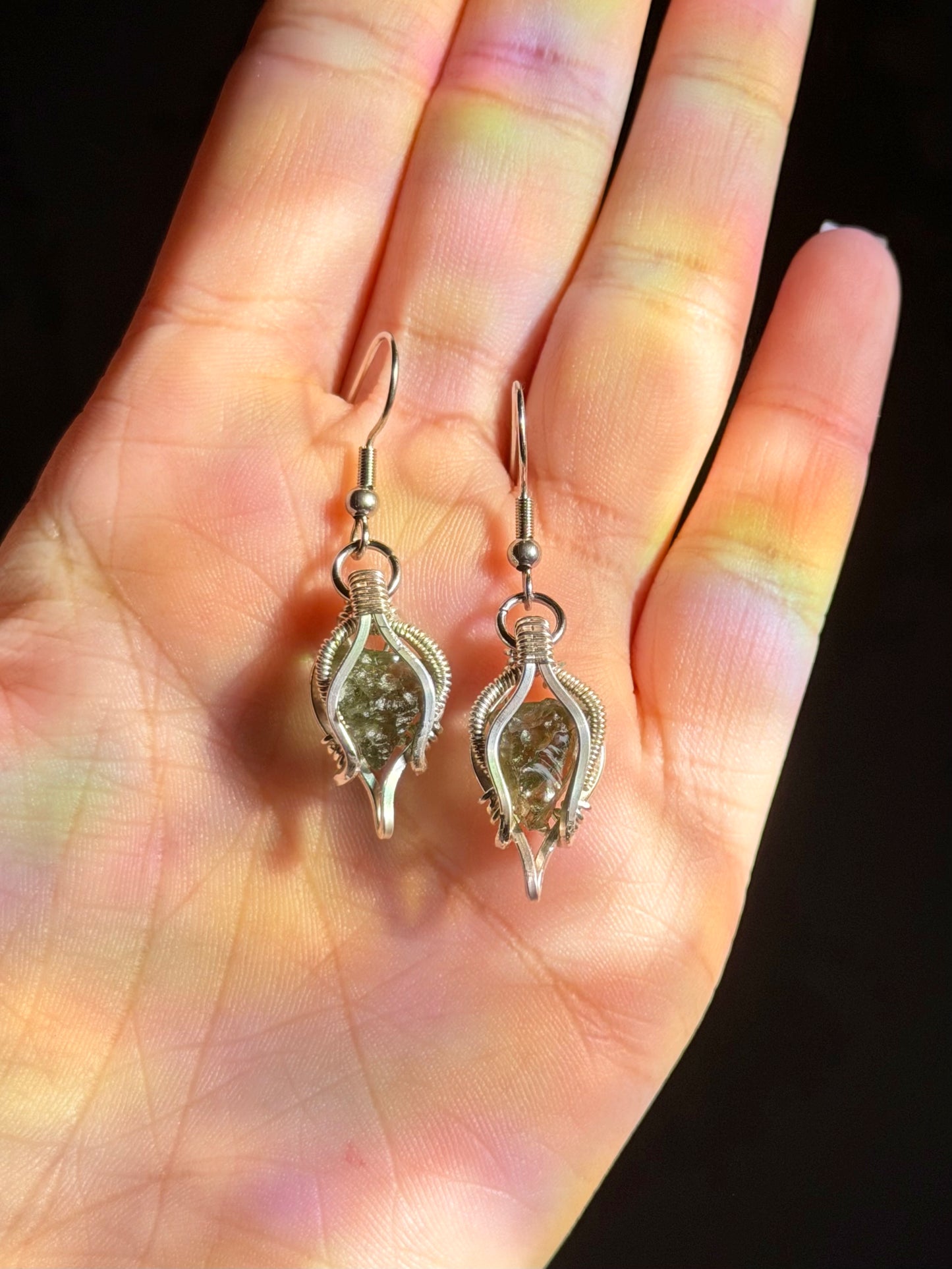 Moldavite Earrings
