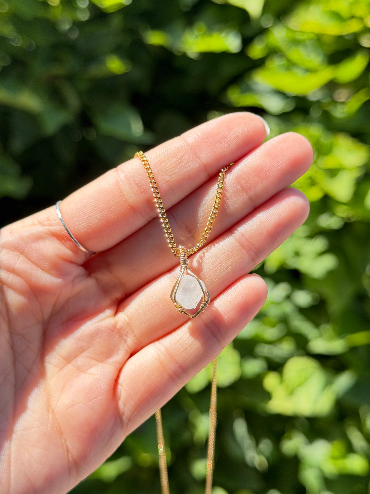 Dainty Crystal Pendants Gold