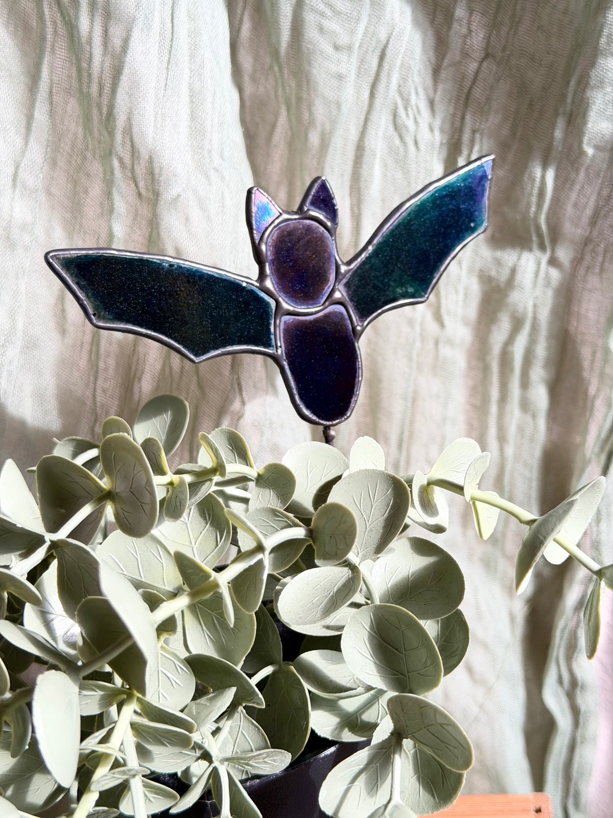 Bat Stained Glass Plant Stake