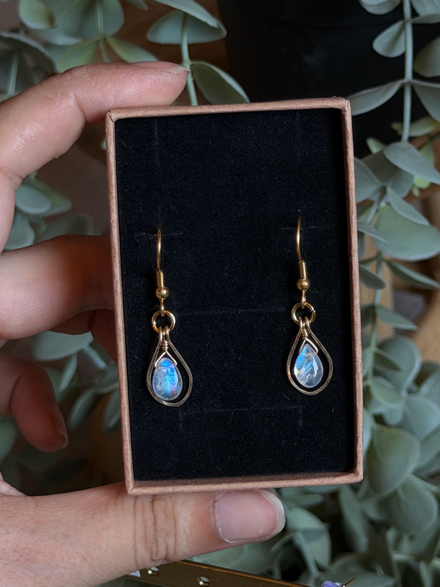 Moonstone Earrings Gold