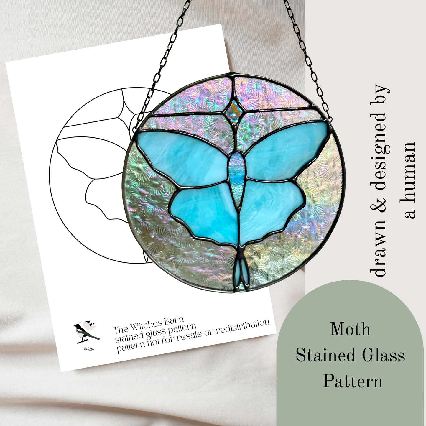 Moth Stained Glass Digital Pattern