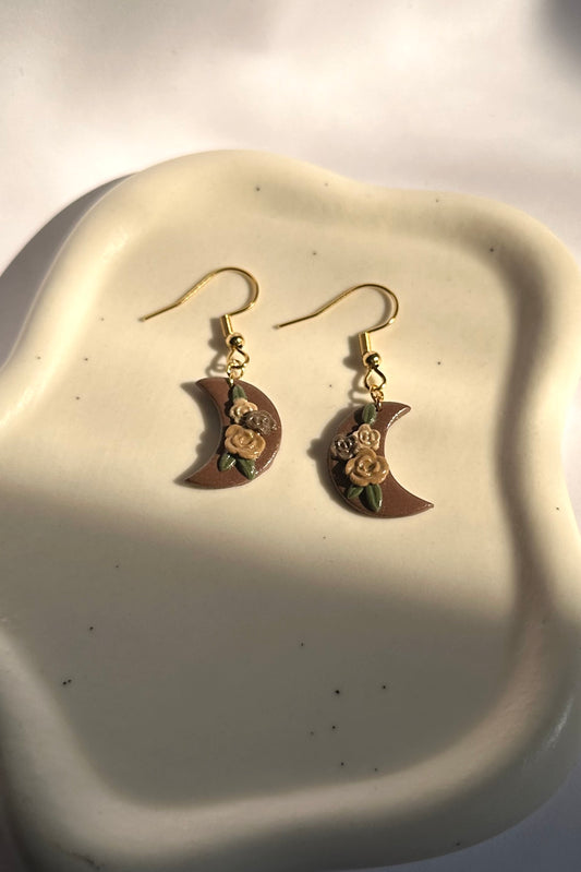 Brown Moon earrings