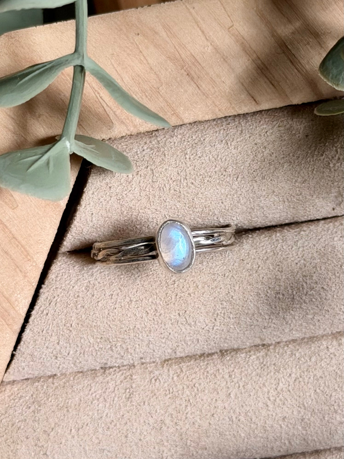 Moonstone Braided Ring