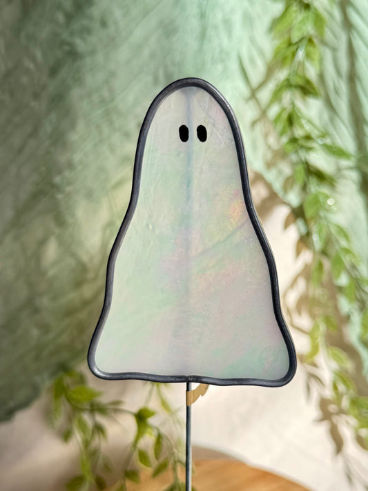 Ghost Stained Glass Plant Stake