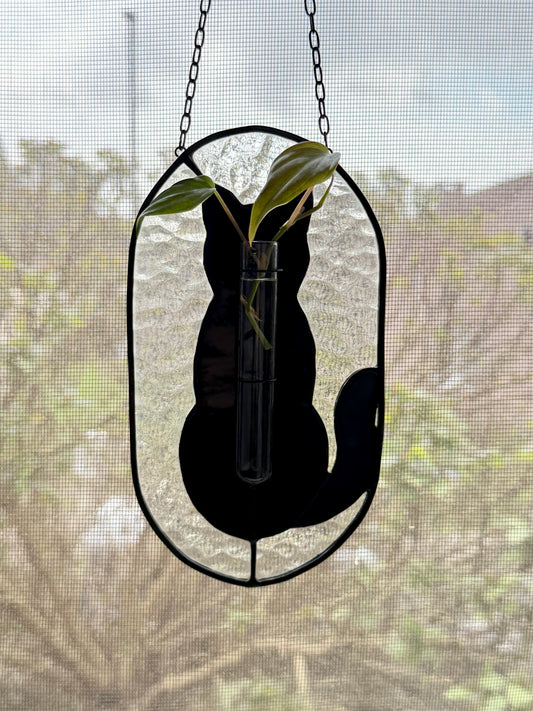 Cat Plant Propagation Stained Glass