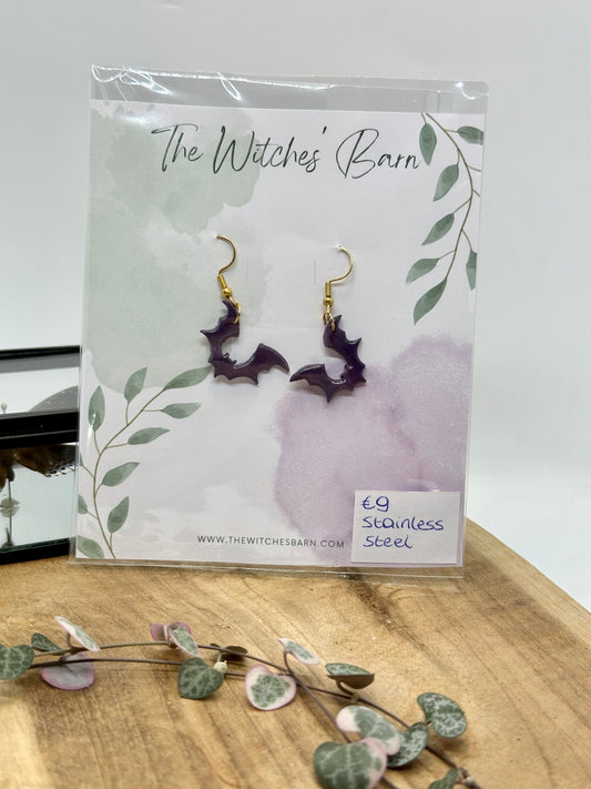 Purple Bat earrings
