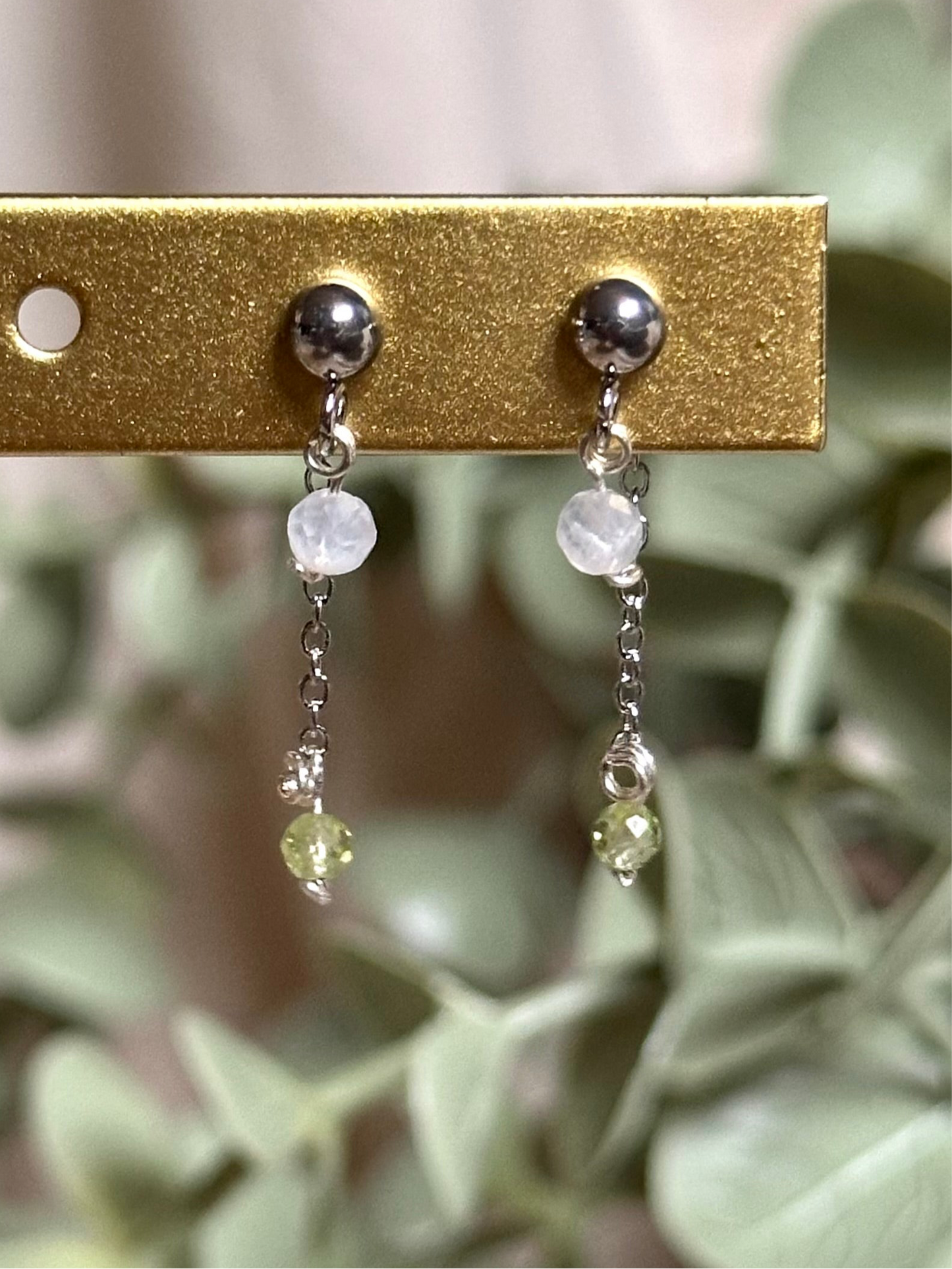 Chalcedony & Peridot Earrings