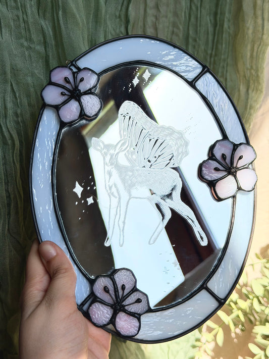 Deer with Wings Mirror & Stained Glass