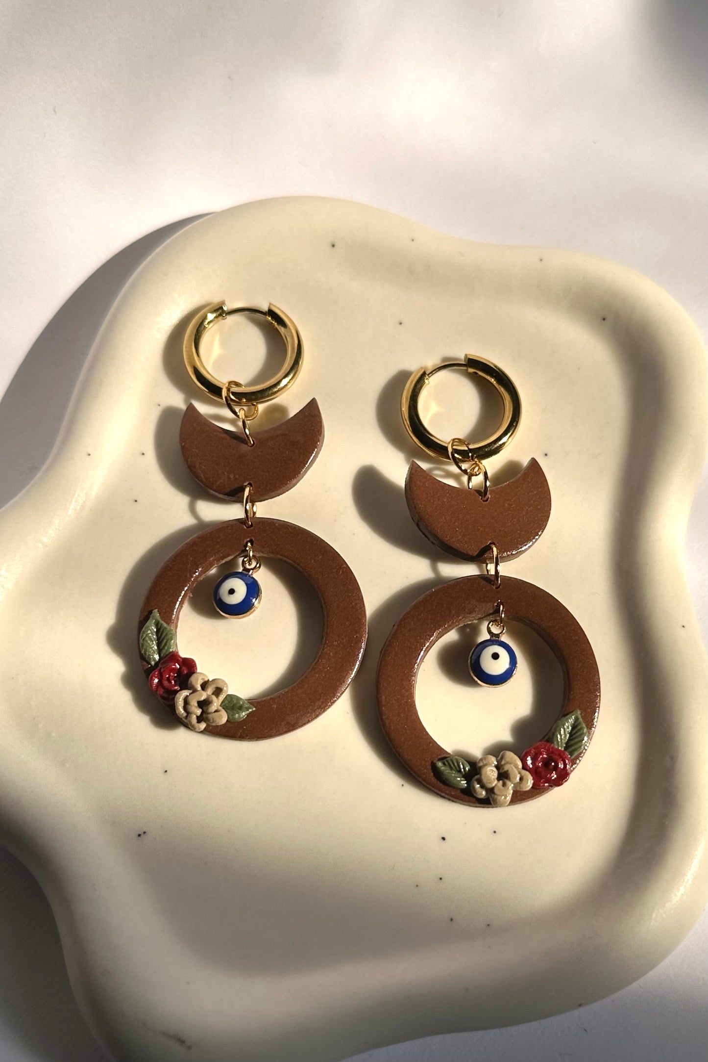 Round Evil Eye earrings