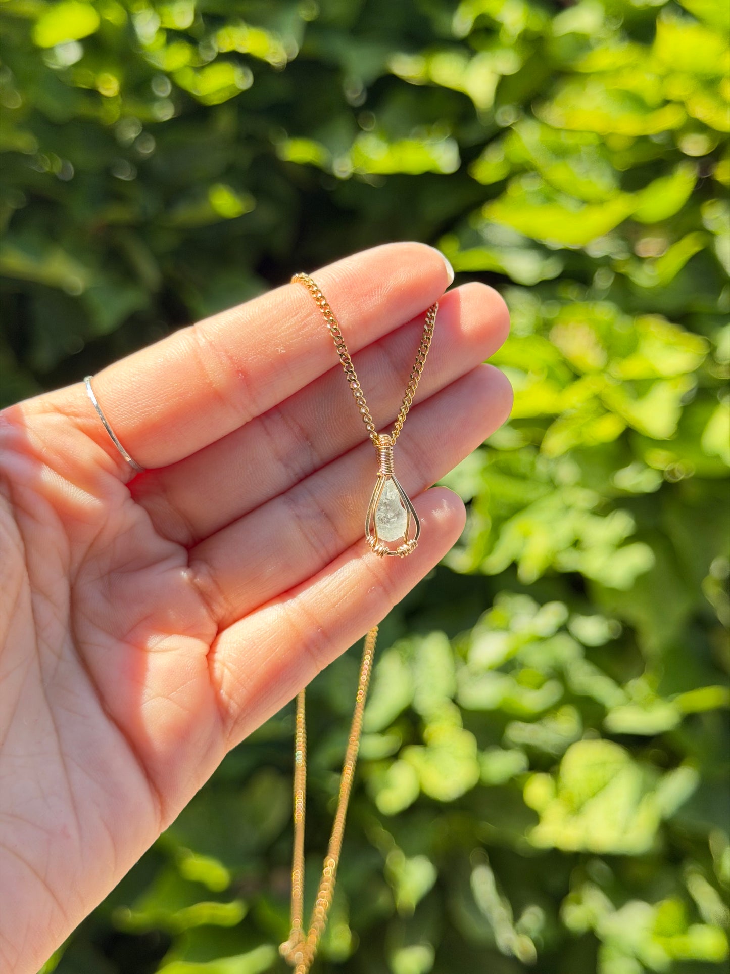 Dainty Crystal Pendants Gold