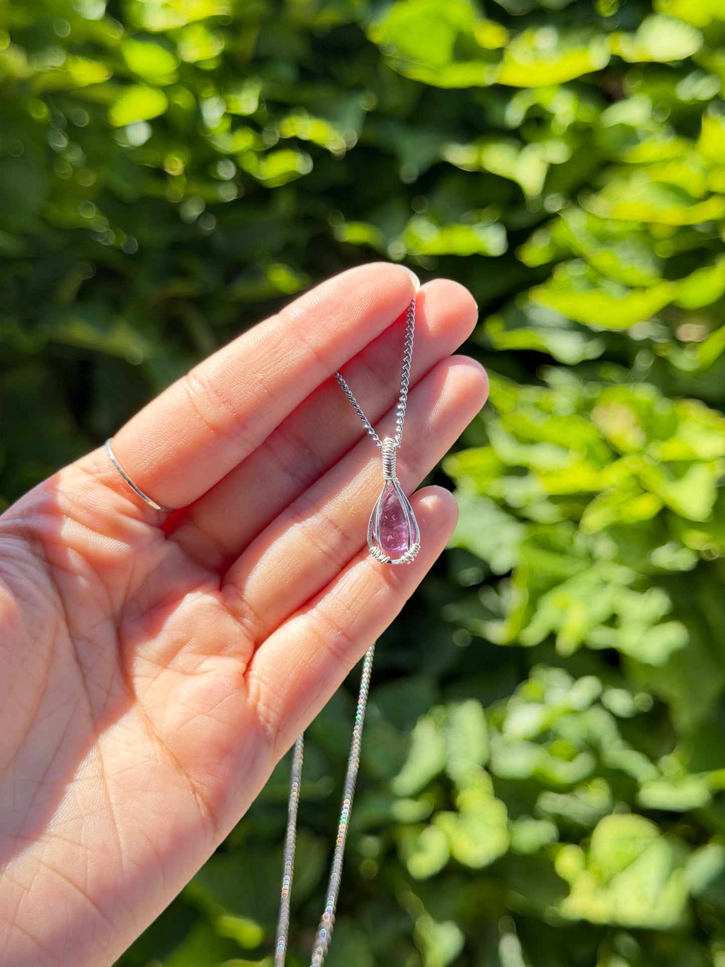 Dainty Crystal Pendants Silver