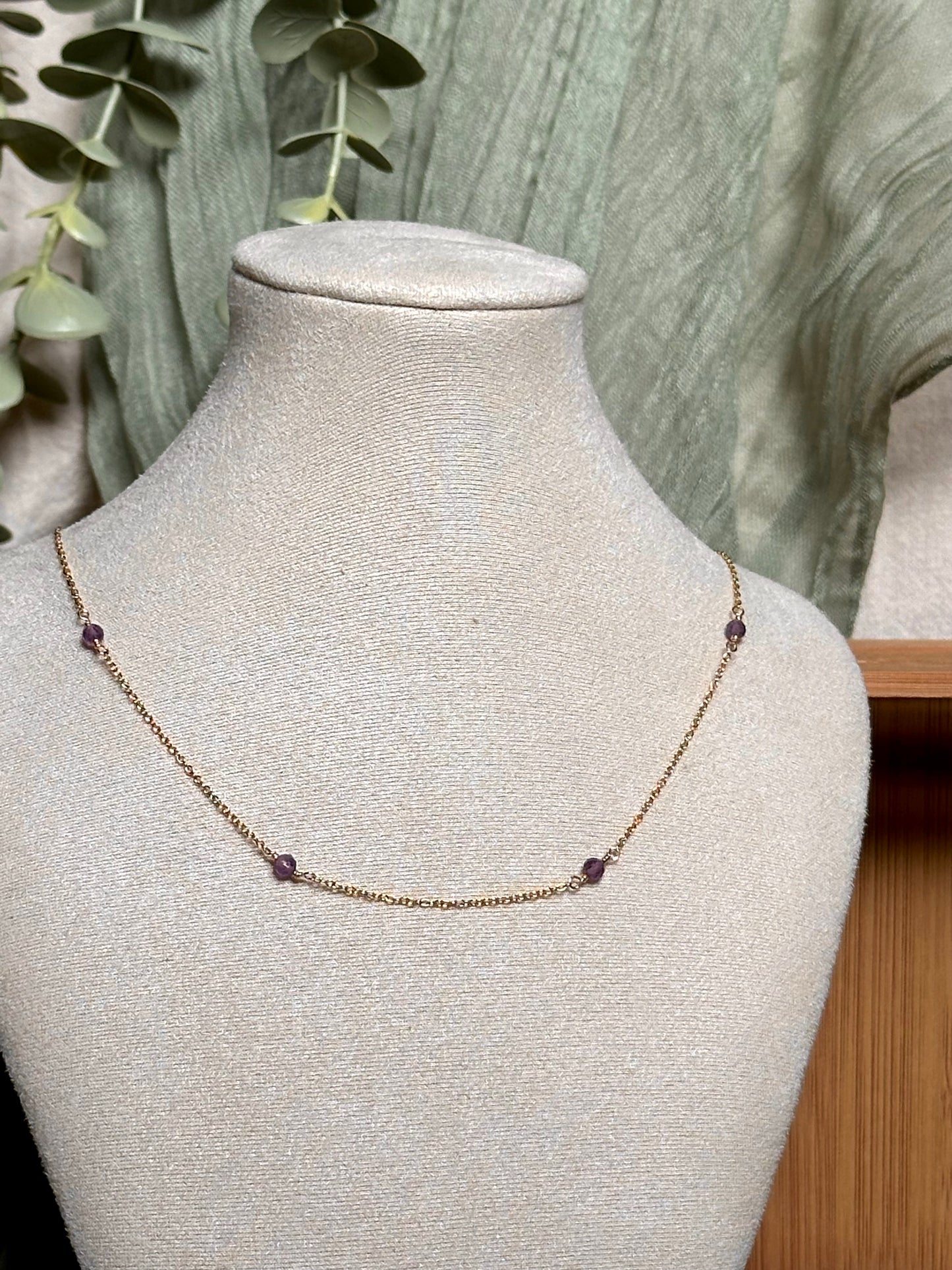 Amethyst Minimal Necklace