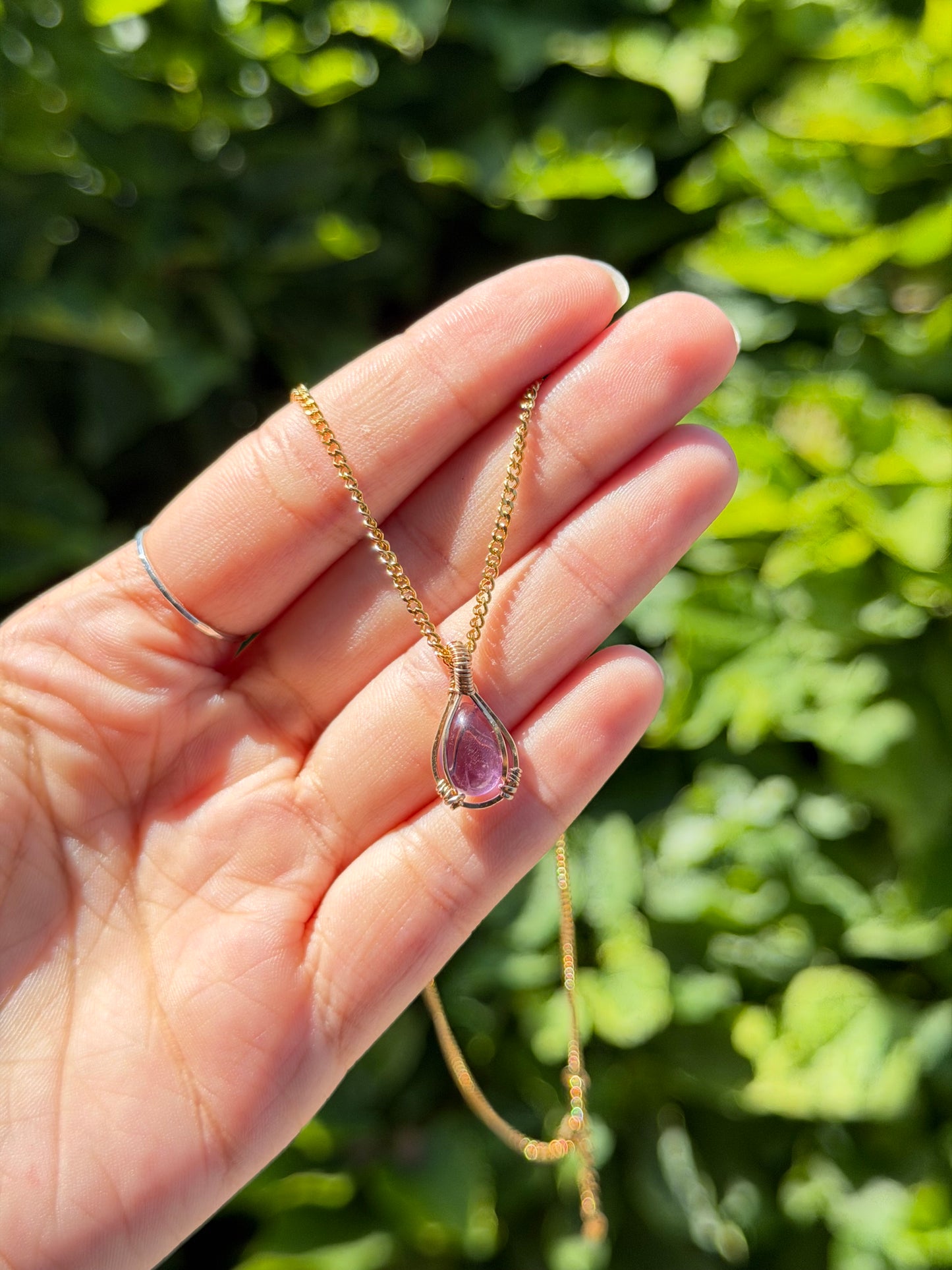 Dainty Crystal Pendants Gold