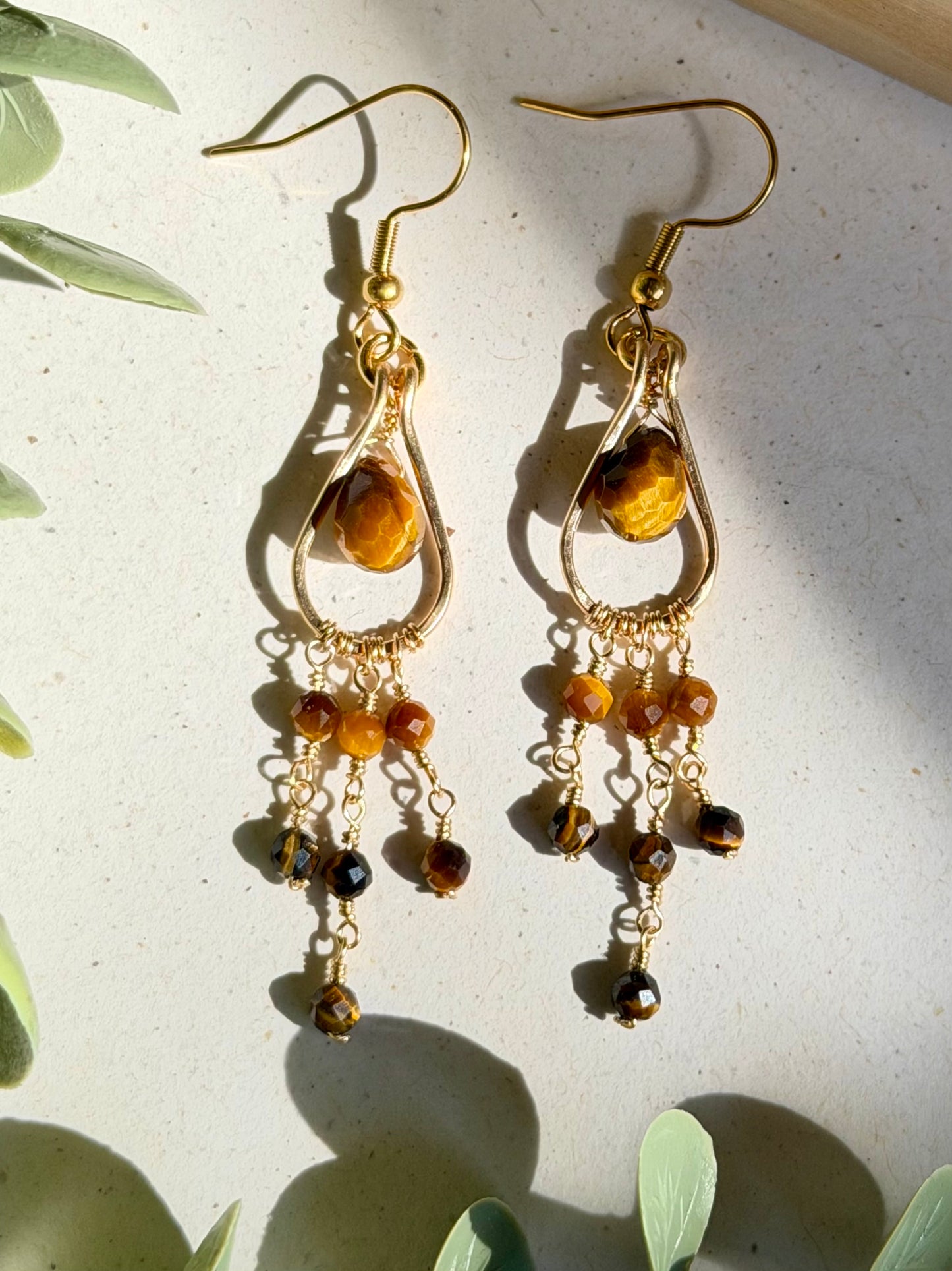 Tiger's Eye Dangle Earrings