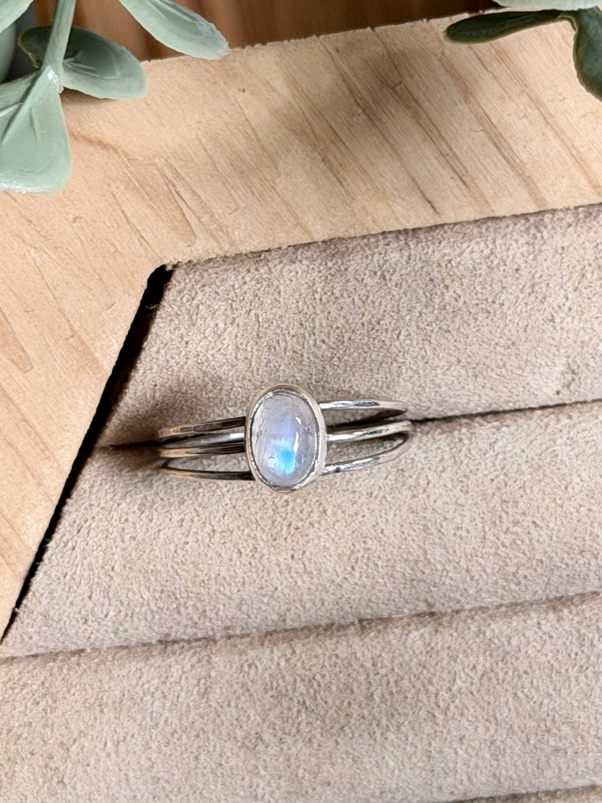 Moonstone Triple Ring
