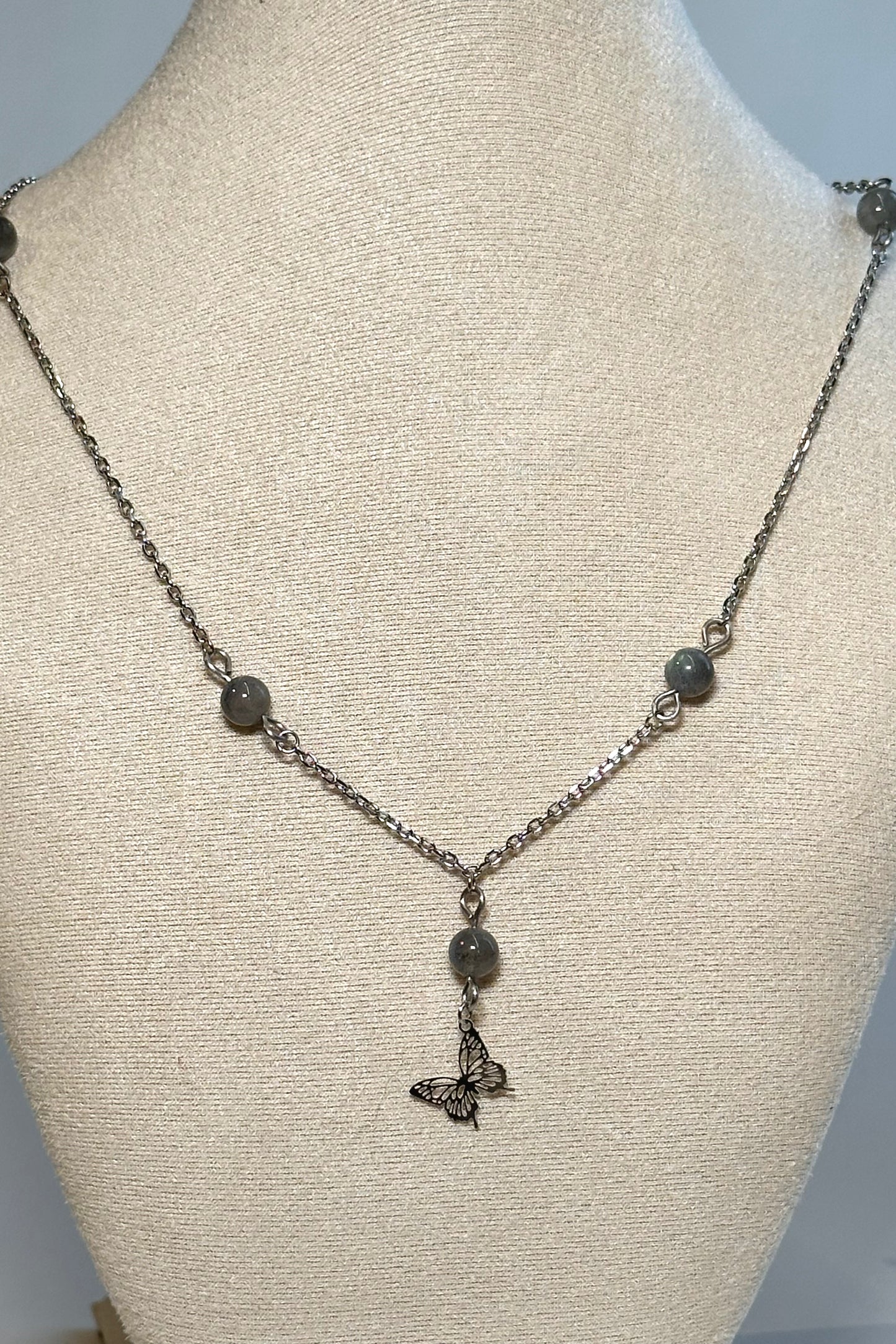 Labradorite Butterfly Necklace